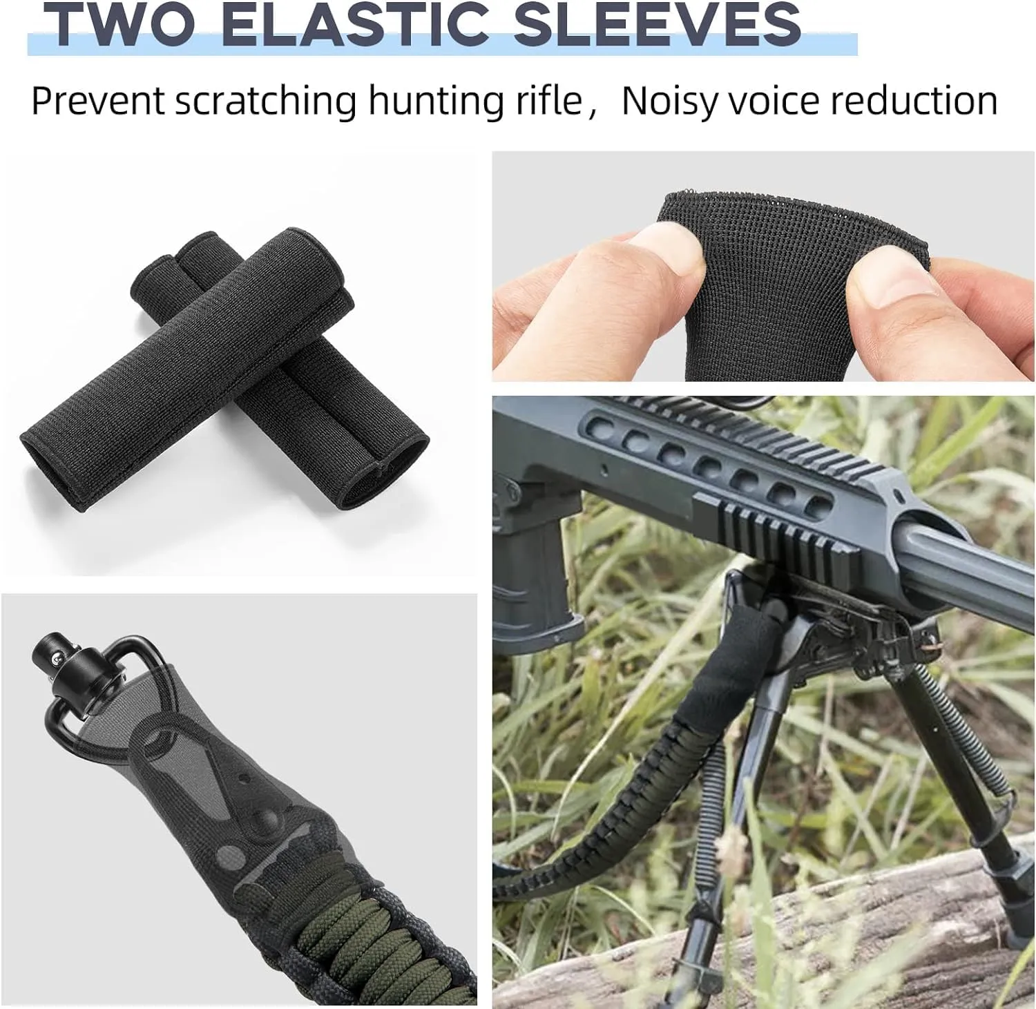 EZshoot Two Point Slings 550 Paracord Sling Adjustable Strap with Metal Hook and Solid Swivels for Outdoor