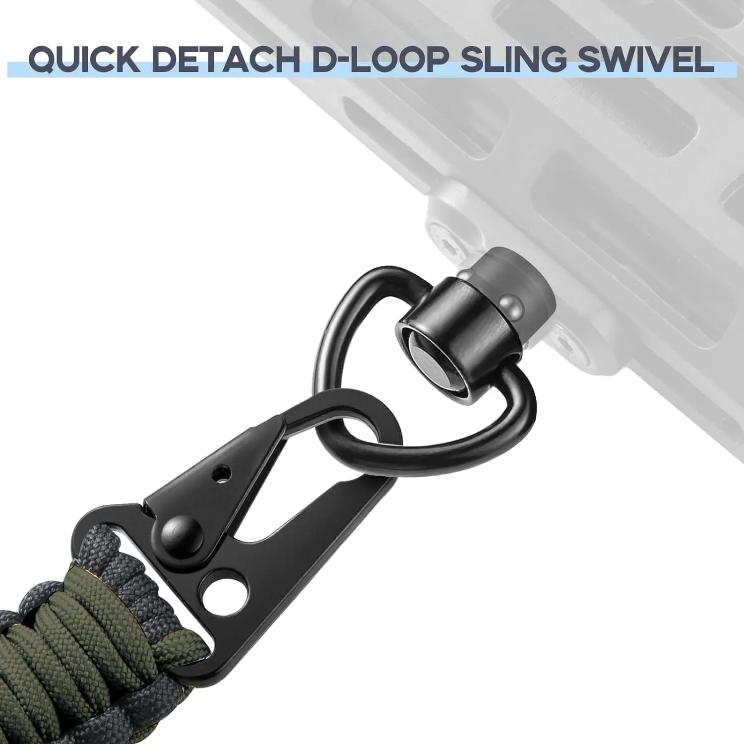 EZshoot Two Point Slings 550 Paracord Sling Adjustable Strap with Metal Hook and Solid Swivels for Outdoor