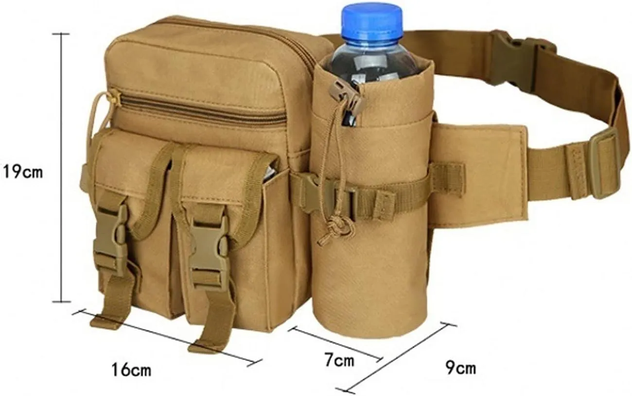 Fanny Pack Military Tactical Waist Bag Fanny Pack EDC Water Bottle Pouch Men Waterproof Outdoor Sports Running Hunting Fishing Hiking Bags (5)