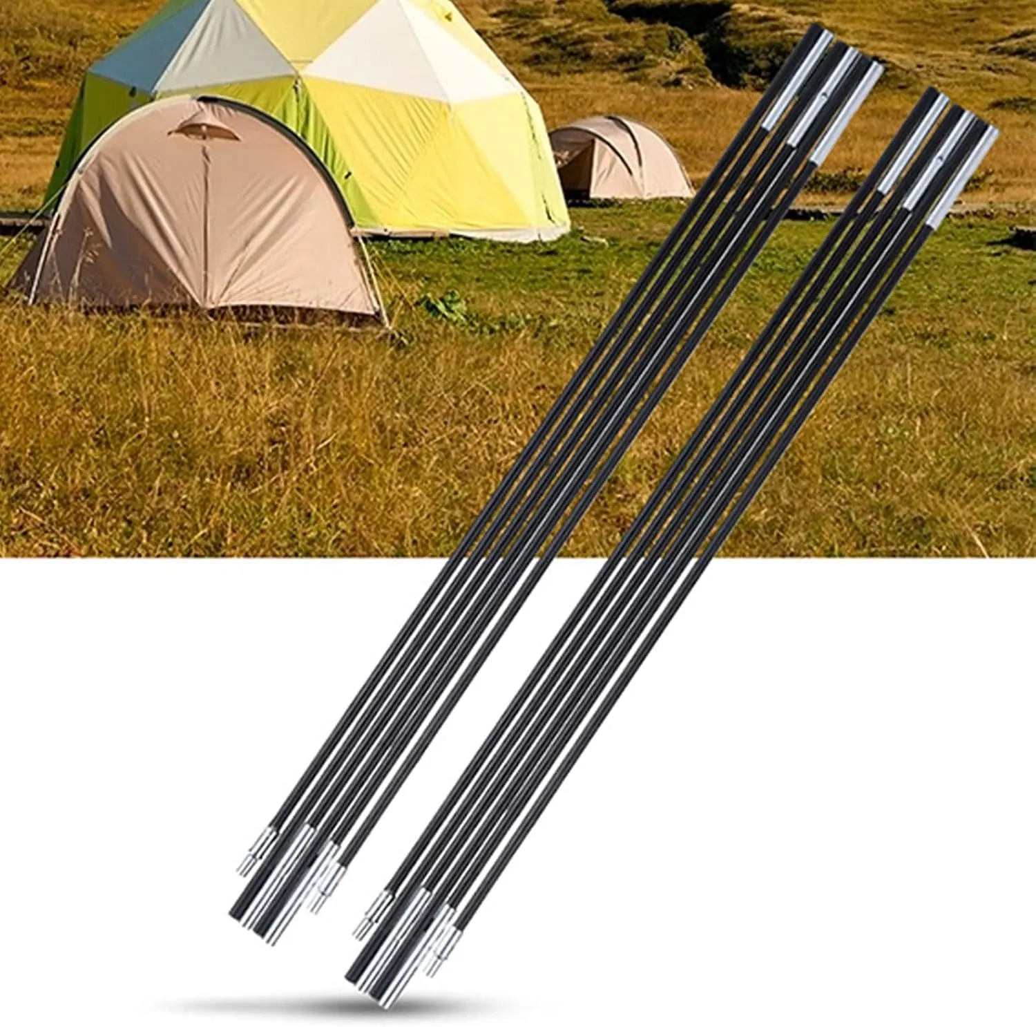 Fiberglass Camping Tent Pole Bars,Family Tent Pop Up Tent Stakes, Lightweight Stakes Heavy Duty Pole,Sunshelter Support Rods Awning Frames Kit, Family Tent Pop Up Tent Stakes, Fiberglass Camping