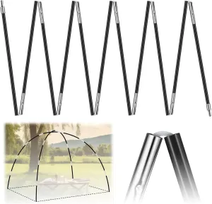 Fiberglass Tent Poles Replacement Pre Assembled Black Tent Poles Camping Rod Parts for Hiking Outdoor Camping Backpacking