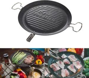 Fire-Maple Camping Griddle Plate | Nonstick Outdoor Portable Grill Pan for Stovetop | BBQ Gas Griddle Pan for Camping Stove Ridged Surfaces 31 X 31cm