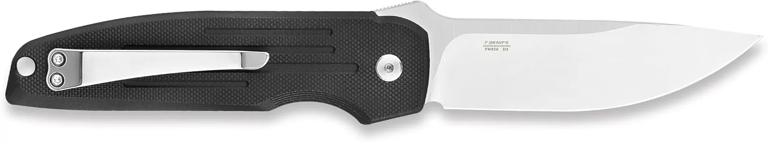 Firebird GANZO FH926-BK Pocket Folding Knife Button Lock D2 Steel Blade G10 Anti-Slip Handle with Clip Camping Outdoor EDC Utility Knife Best Gift for Men Women (Black)
