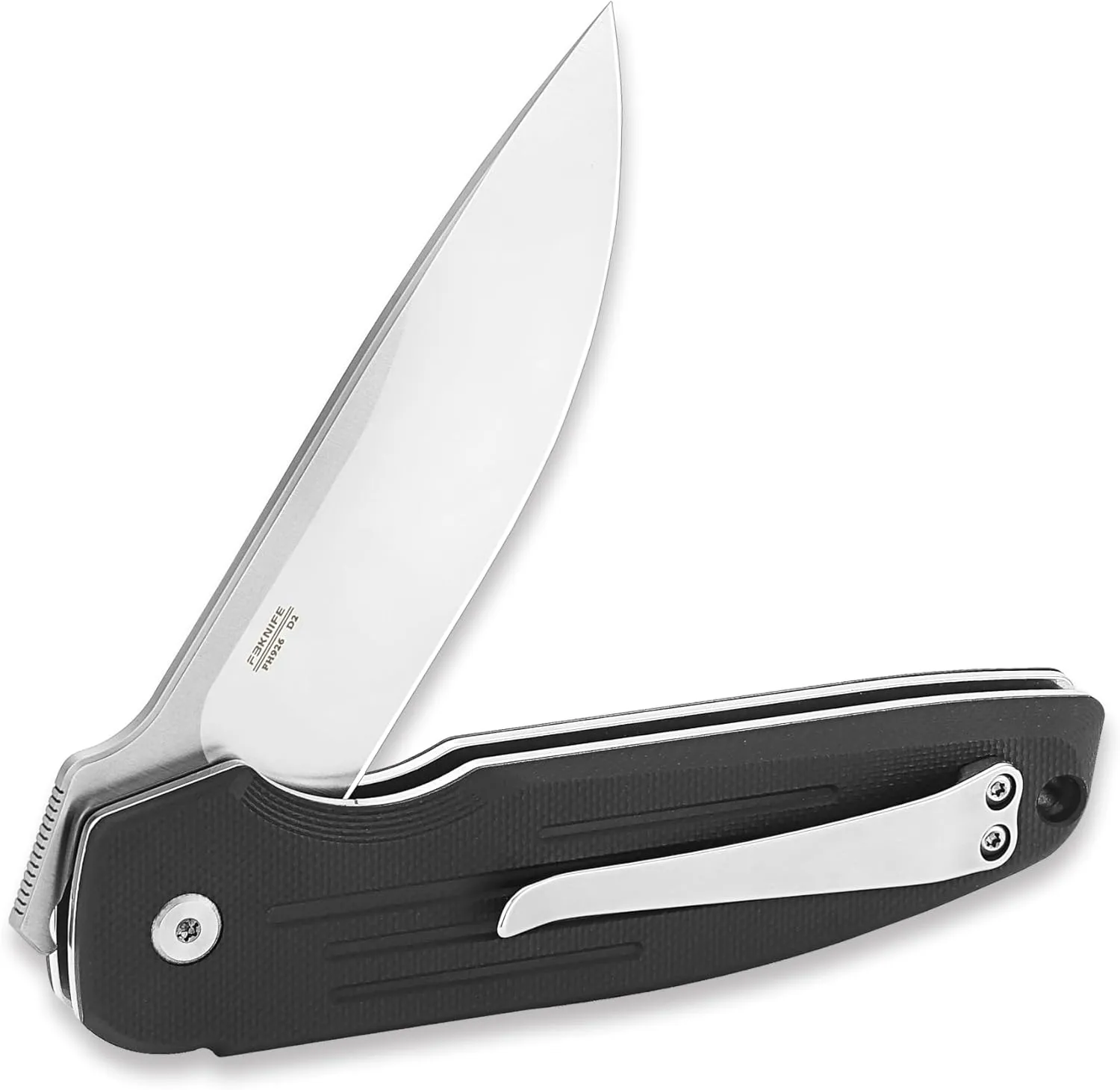 Firebird GANZO FH926-BK Pocket Folding Knife Button Lock D2 Steel Blade G10 Anti-Slip Handle with Clip Camping Outdoor EDC Utility Knife Best Gift for Men Women (Black)