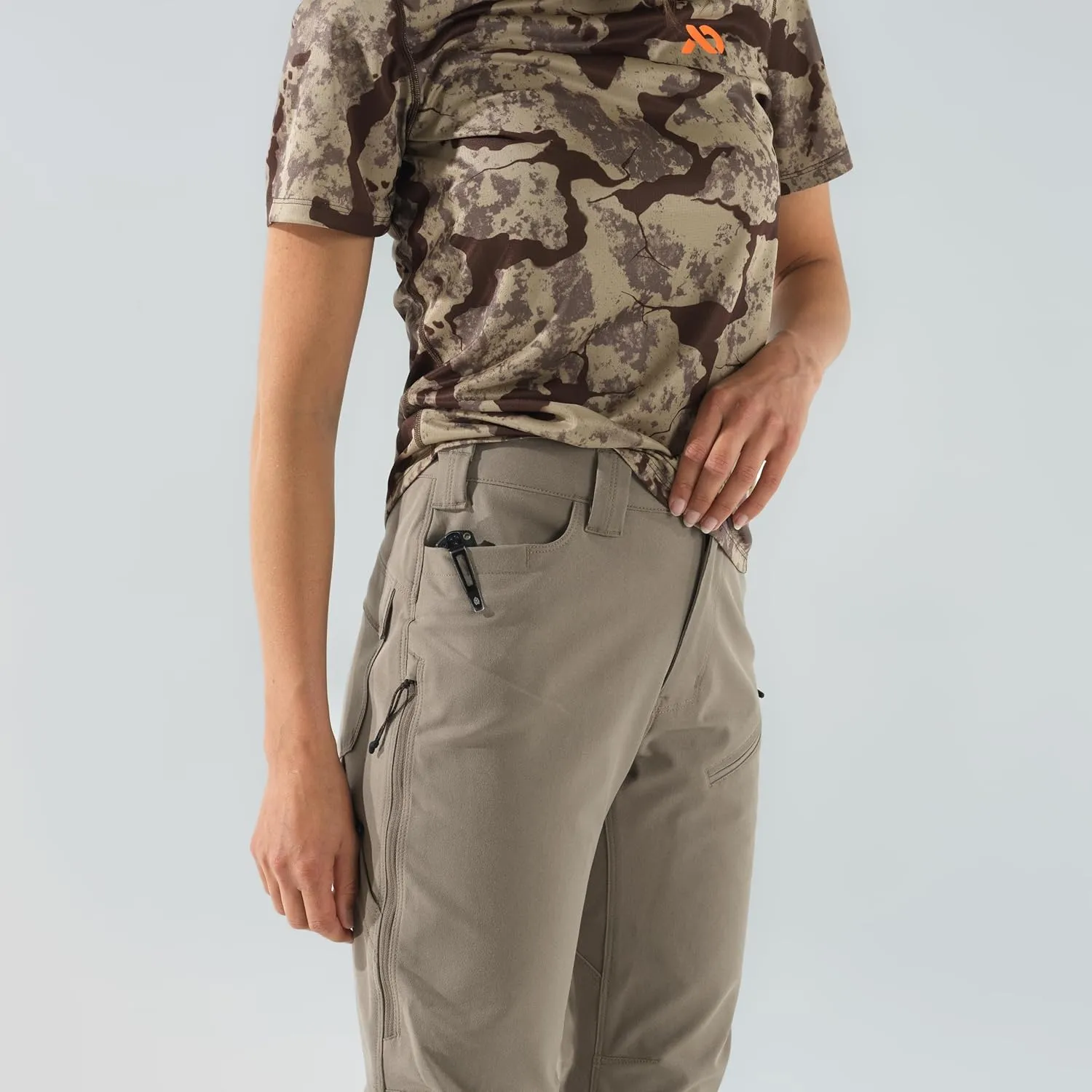 First Lite Women's 308 Lined Pant - Fleece-Lined Stretch Camo Hunting Pants with Hip Vents