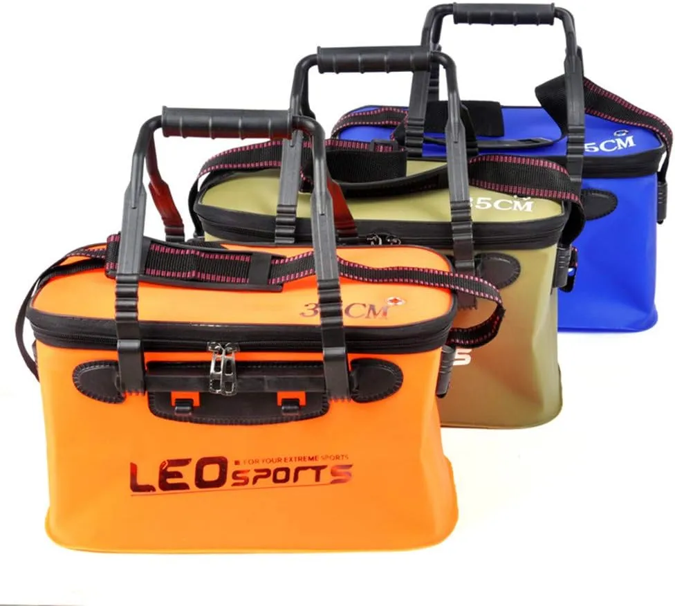 Fishing Bucket EVA Fishing Water Bucket Collapsible Live Fish Box Water Container Traveling Hiking Fishing Boating Water Bucket