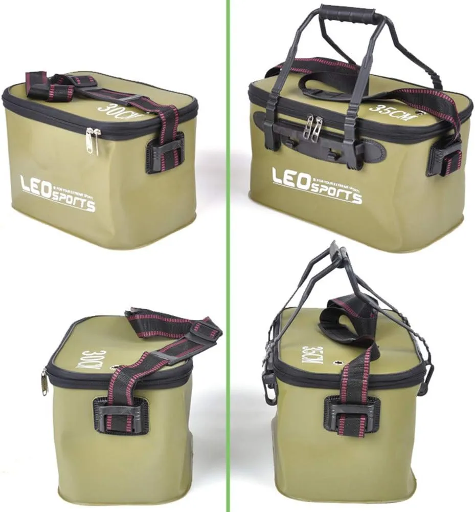 Fishing Bucket EVA Fishing Water Bucket Collapsible Live Fish Box Water Container Traveling Hiking Fishing Boating Water Bucket