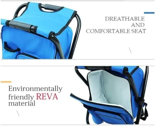 Fishing Chair Bag Folding Camping Stool Portable Backpack Cooler Picnic Bag Hiking Travel Seat Table Bag(Color:Black)