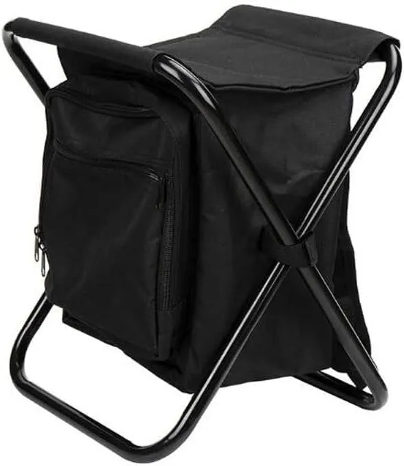 Fishing Chair Bag Folding Camping Stool Portable Backpack Cooler Picnic Bag Hiking Travel Seat Table Bag(Color:Black)