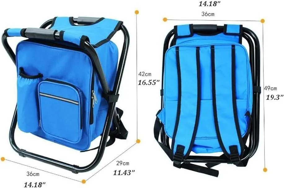 Fishing Chair Bag Folding Camping Stool Portable Backpack Cooler Picnic Bag Hiking Travel Seat Table Bag(Color:Black)