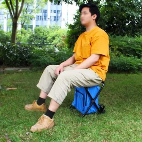 Fishing Chair Bag Folding Camping Stool Portable Backpack Cooler Picnic Bag Hiking Travel Seat Table Bag(Color:Black)