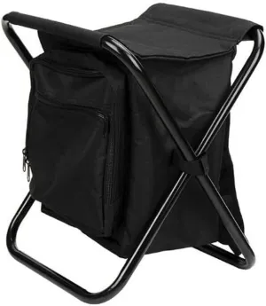 Fishing Chair Bag Folding Camping Stool Portable Backpack Cooler Picnic Bag Hiking Travel Seat Table Bag(Color:Black)