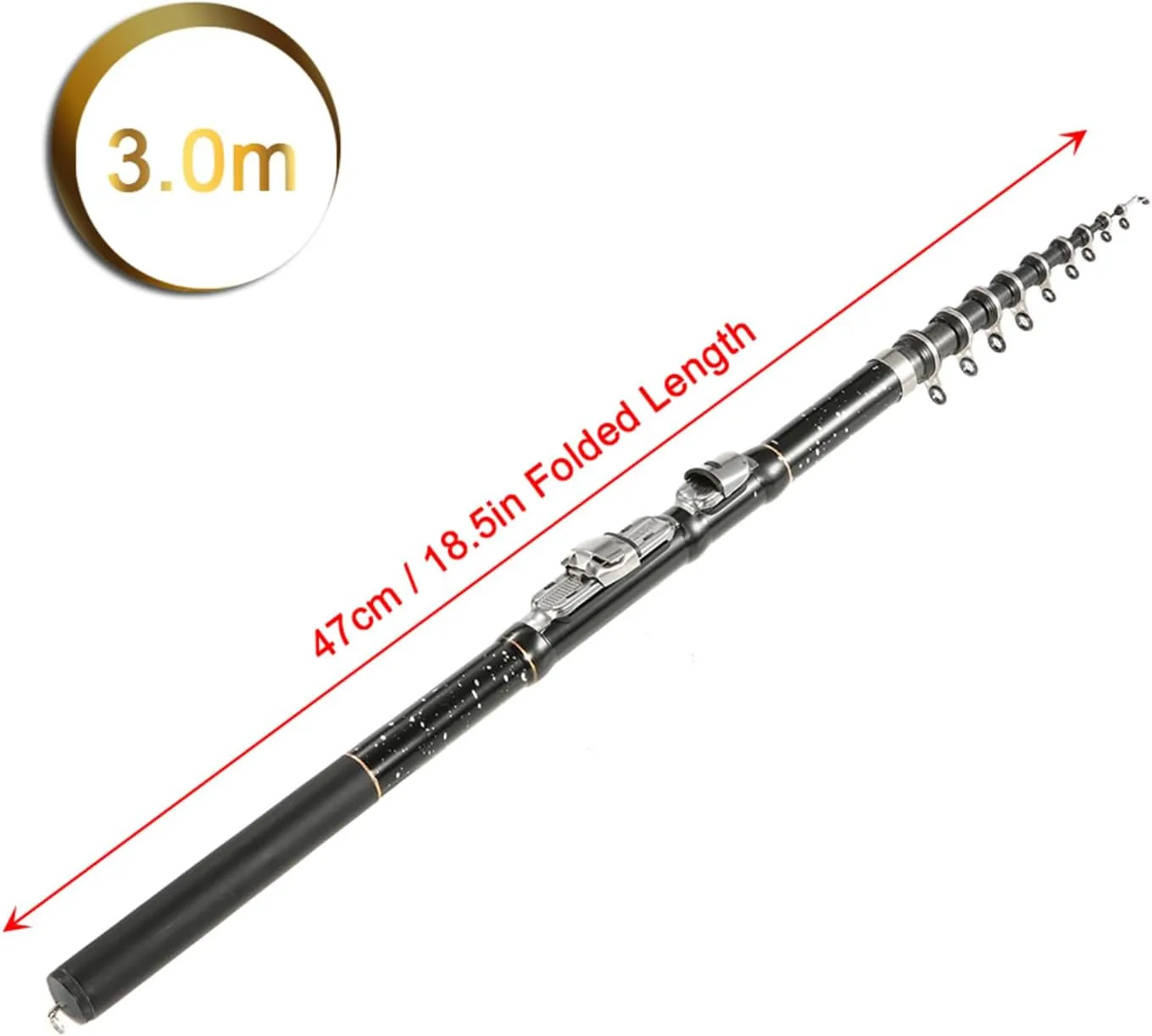 Fishing Rod, Carbon Fiber Telescopic Fishing Rods Fishing Pole Telescopic Fishing Rod Telescopic Travel Saltwater Freshwater Fishing