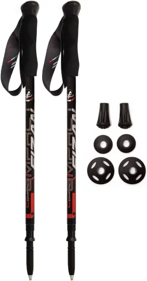 Fizan Compact 4 Trekking Poles – 6.0 oz Ultralight, Backpacking, Thru Hiking Poles, Adjustable, Collapsible, Customized Fit, EVA Grips, Aluminum Walking Sticks (Compact 4)