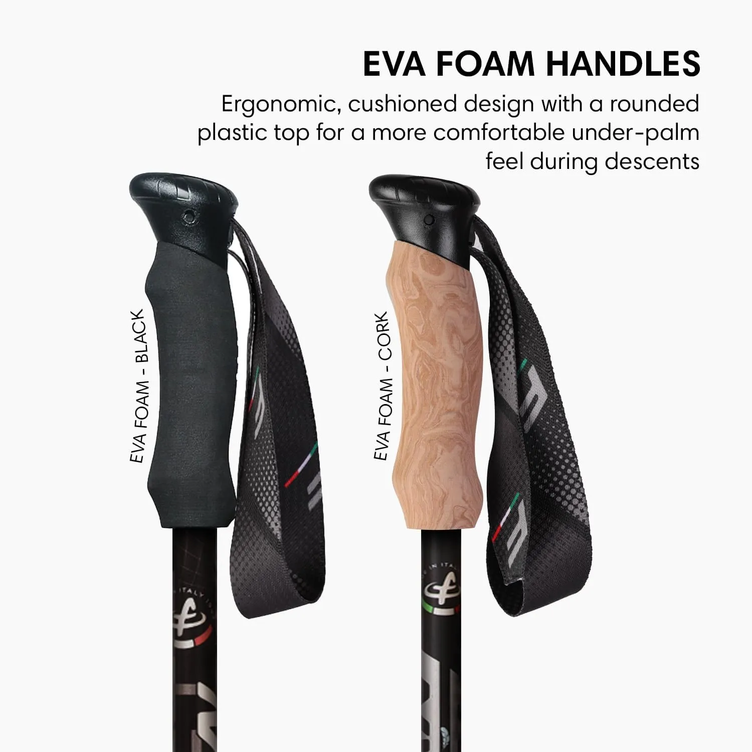 Fizan Compact 4 Trekking Poles – 6.0 oz Ultralight, Backpacking, Thru Hiking Poles, Adjustable, Collapsible, Customized Fit, EVA Grips, Aluminum Walking Sticks (Compact 4)