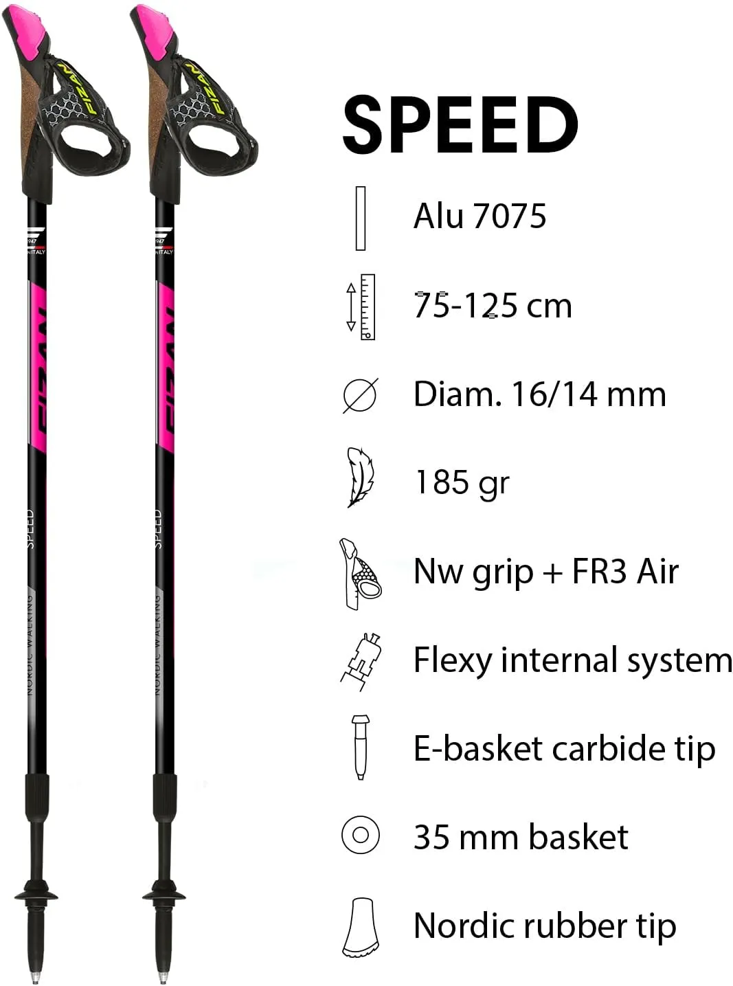 FIZAN Speed Model, Swift Nordic Aluminium Walking Poles