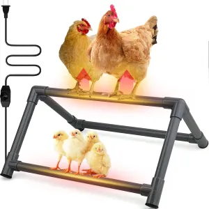 FlidRunest 3 Heating Poles Heated Chicken Perch Warming Coop Roosting Winter-Proof, Heated Chicken Perch for Coop, Safe Chicken Coop Accessories, Prevents Frozen Chicken Toes, Grey 18.8”