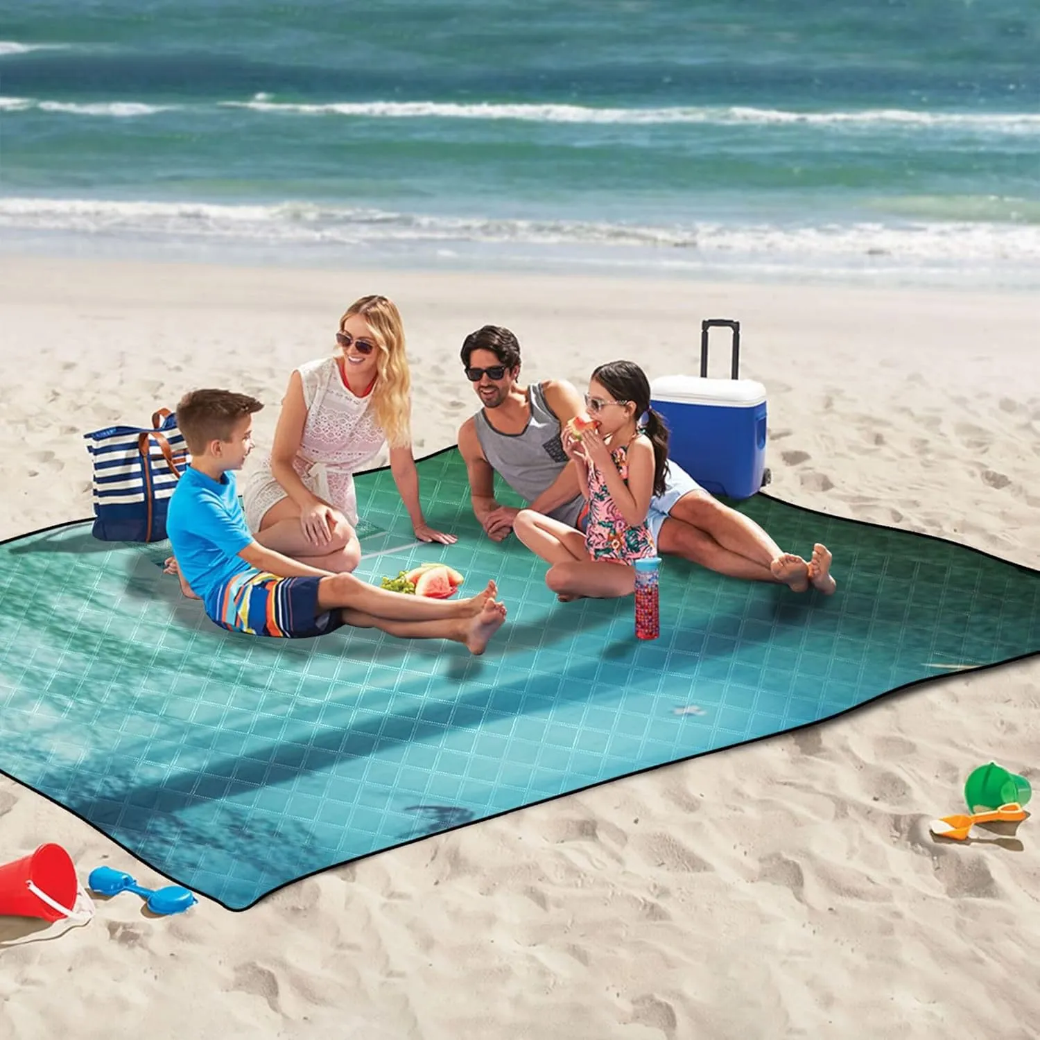 Floral Fairy Forest Butterflies Picnic Supplies Foldable Mat Waterproof Beach Blanket Sandproof Print Kids Camping Mat for Grass 80" x 60"