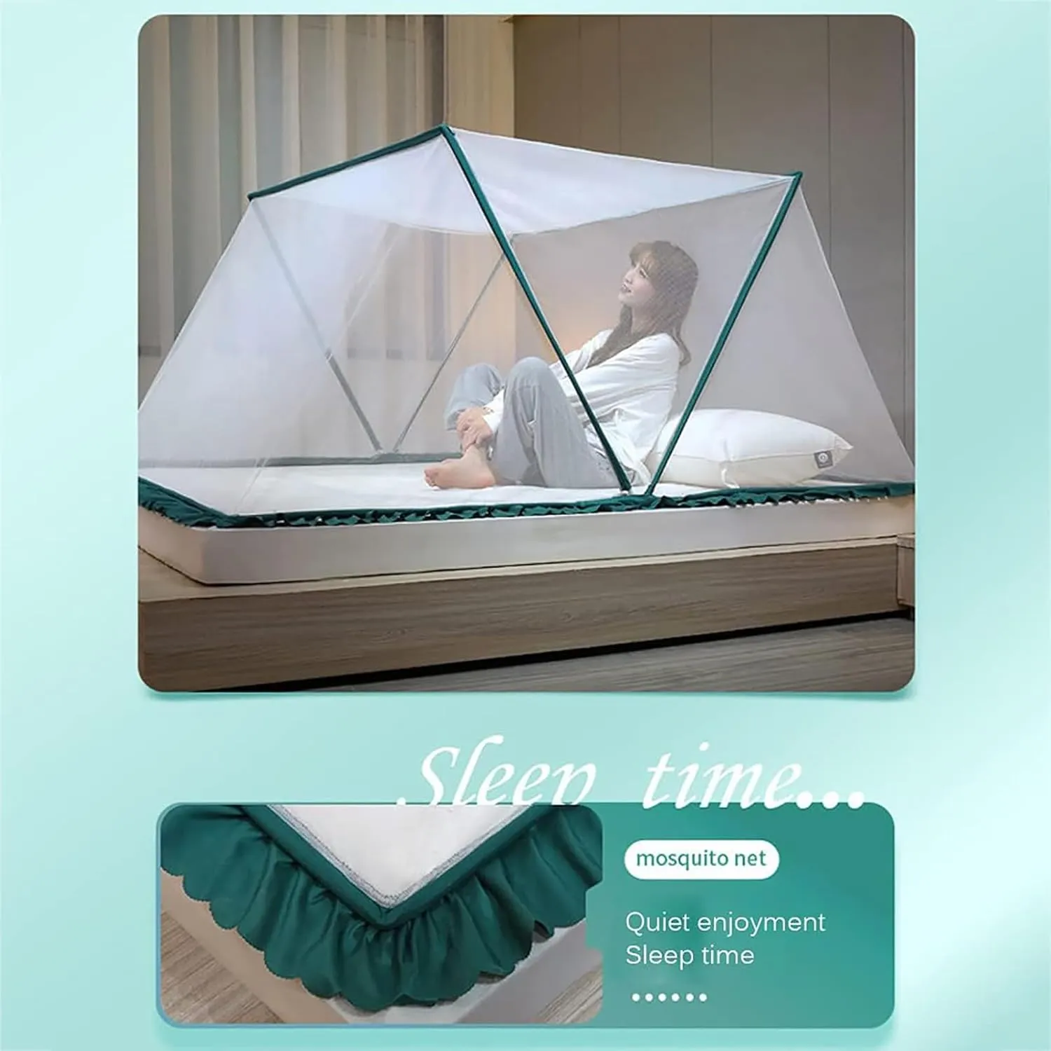 Foldable Mosquito Sleeping Net, Breathable Mosquito Net Tent, Durable Mosquito Mesh Screen for Adult Bed Courtyard Traveling,D,100 * 190 * 80cm