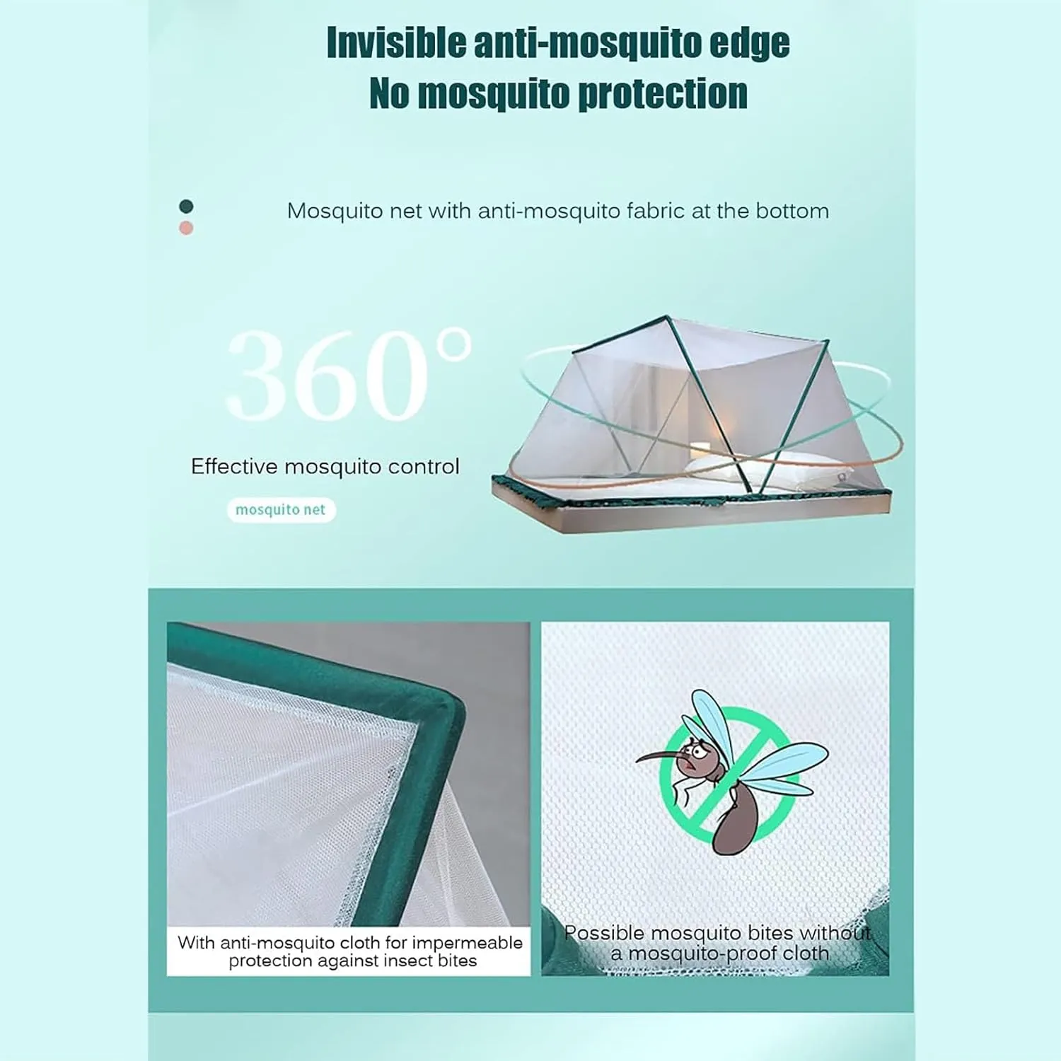 Foldable Mosquito Sleeping Net, Breathable Mosquito Net Tent, Durable Mosquito Mesh Screen for Adult Bed Courtyard Traveling,F,135 * 190 * 80cm