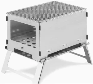 Folding Firewood Stove BBQ Grills Portable Outdoor Camping Barbecue Rack Stainless Steel Household Stove Table BBQ
