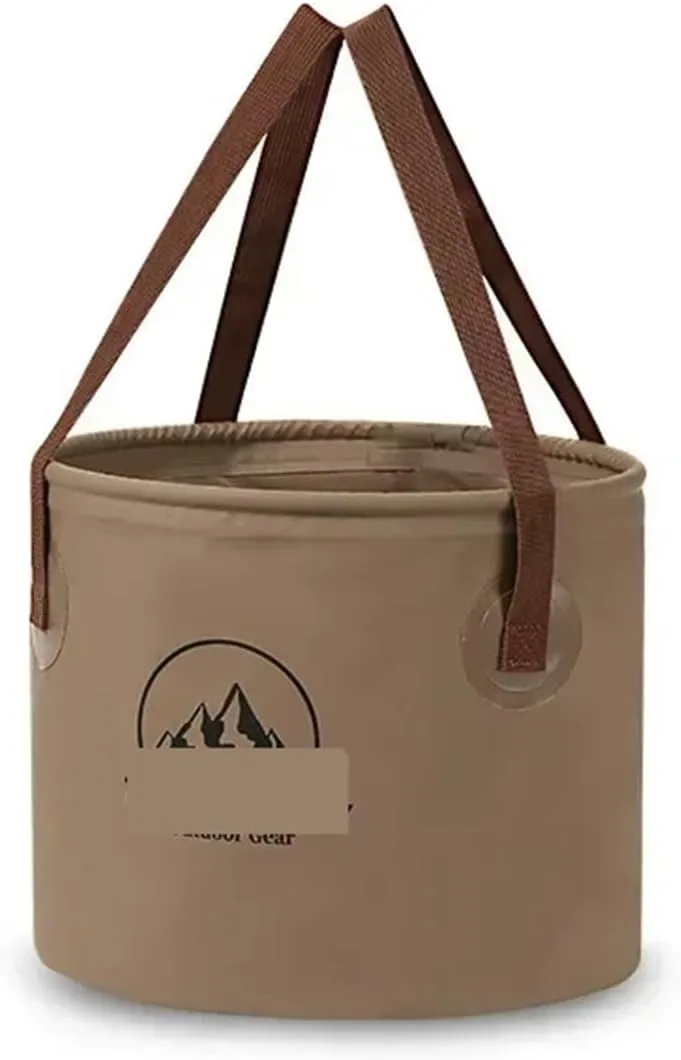 Folding Portable Bucket Multi-Functional Portable Basins Collapsible Sink Bucket Travel Basin Camping Hiking Storage Bucket 10L/20L (Color : Brown 10L)