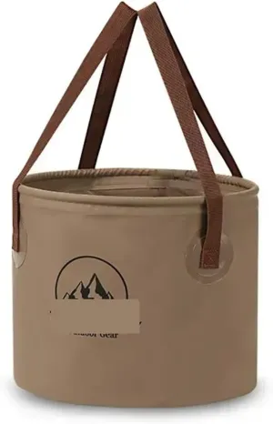 Folding Portable Bucket Multi-Functional Portable Basins Collapsible Sink Bucket Travel Basin Camping Hiking Storage Bucket 10L/20L (Color : Brown 10L)