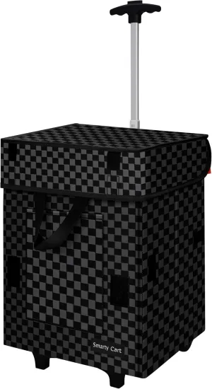 Folding Portable Rolling Crate Handcart, Smart Cart with Telescopic Handle, Collapsible Rolling Utility Basket for Supermarket & Teacher Shopping, Moving Grocery