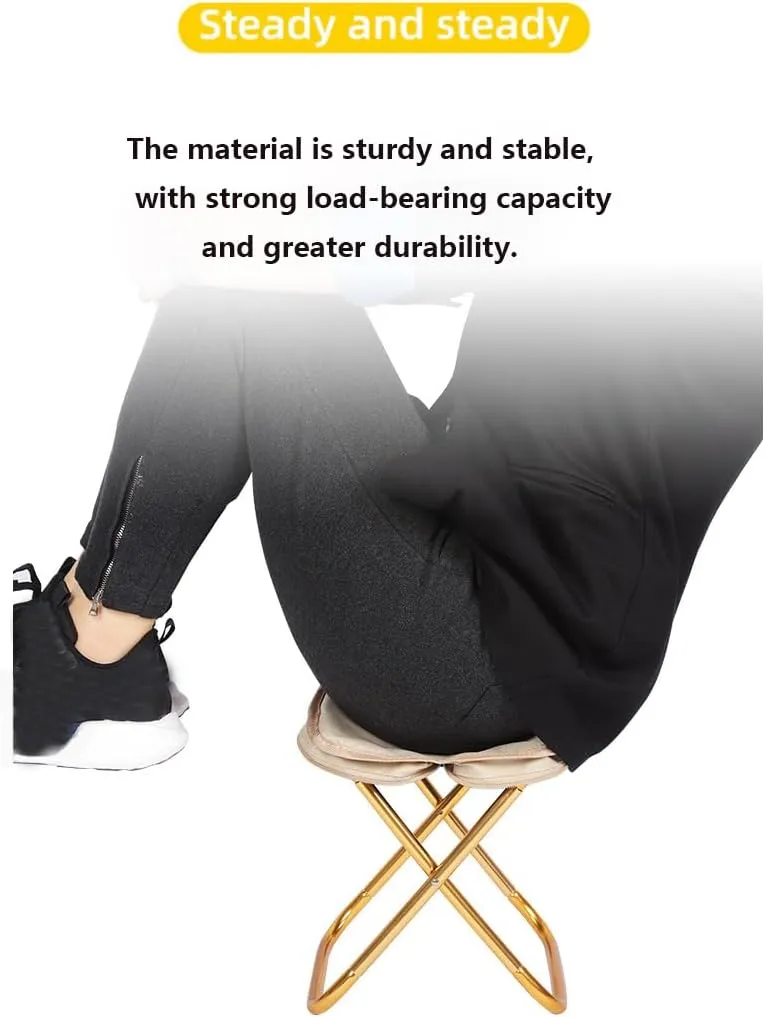 Folding Small Stool Bench Stool Portable Outdoor Light Fishing Chair,Outdoor Seat for Hiking Fishing Picnic Camping Beach (Khaki,Small)