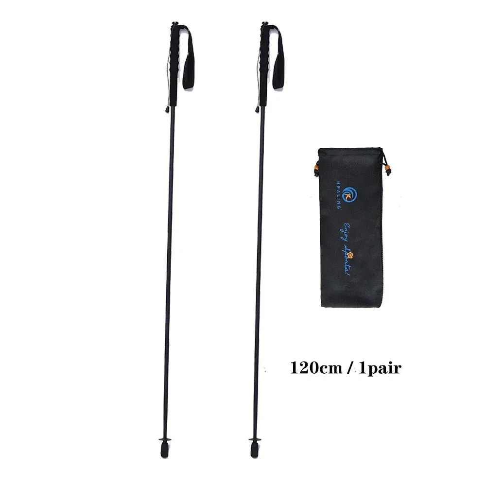 Folding Ultra-Light Carbon Fiber Hiking Poles: Portable 5-Section Trekking Sticks for Climbing and Hiking