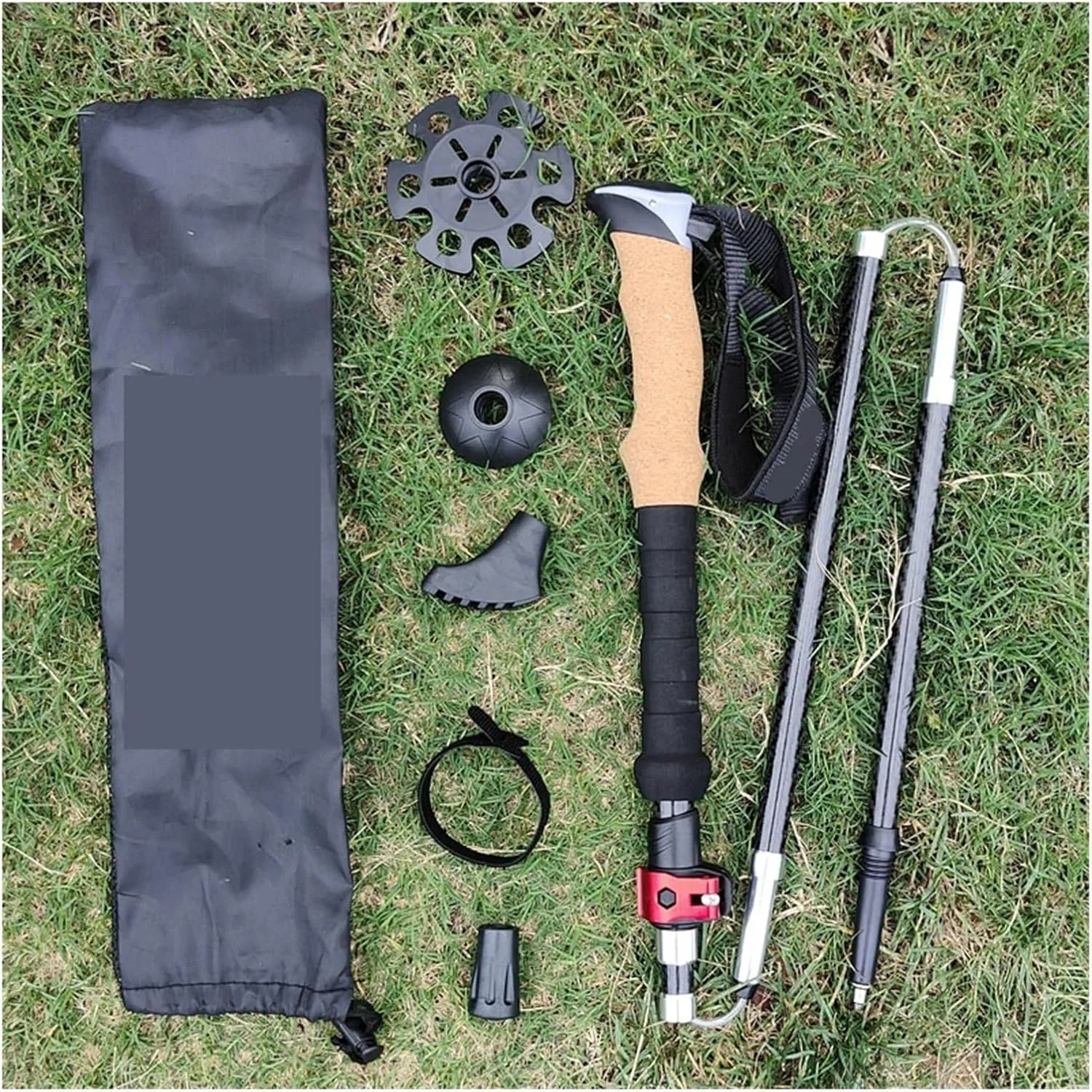 Folding Walking Poles 3-Folded Sitting Hiking Stick