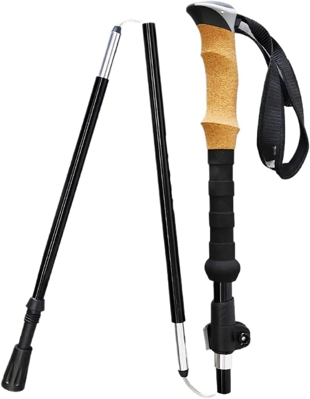 Folding Walking Poles 3-Folded Sitting Hiking Stick