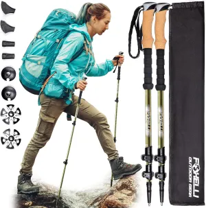 Foxelli Carbon Trekking Poles | Lightweight & Durable