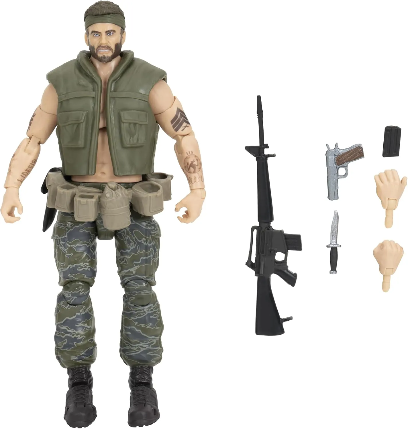 Frank Woods (Hardened Edition) - 6.5-inch Articulated Figure with Swappable Hands and Weapon Accessories