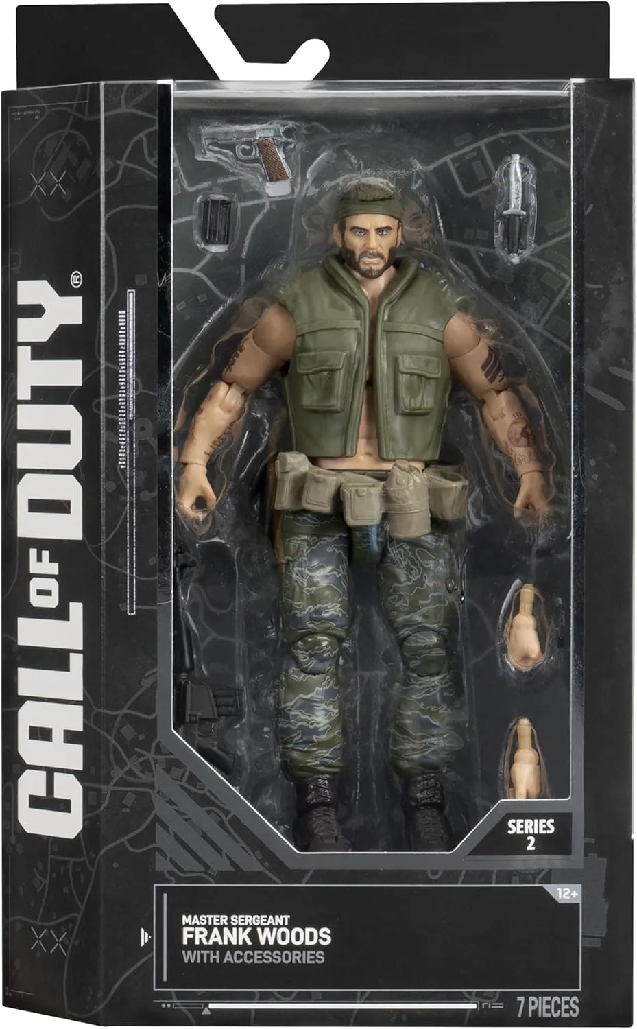 Frank Woods (Hardened Edition) - 6.5-inch Articulated Figure with Swappable Hands and Weapon Accessories