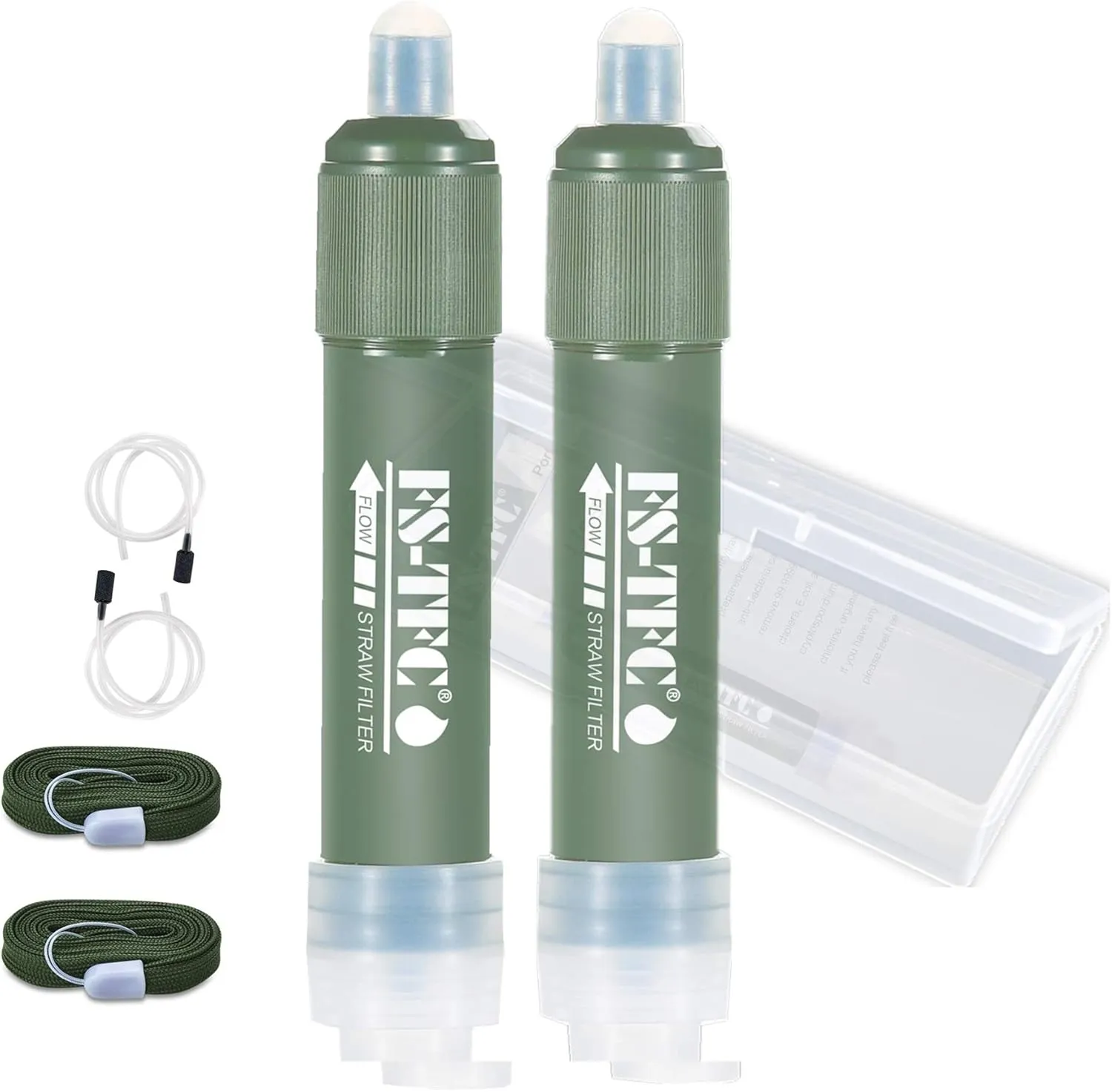 FS-TFC Personal Water Filter Straw Mini Water Purifier Survival Gear for Hiking, Camping, Travel and Emergency Preparedness
