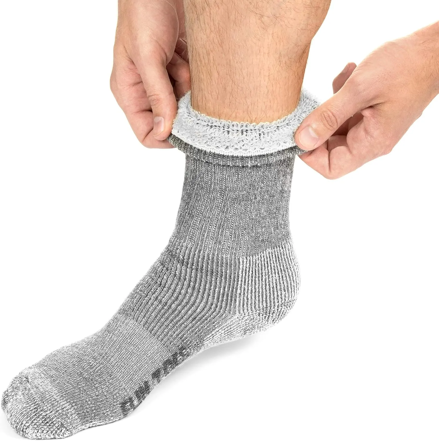 FUN TOES Boot Socks for Men, 3 Pairs Durable Thermal Insulated 80% Merino Wool Warm Hiking for Winter, Indoor or Outdoor