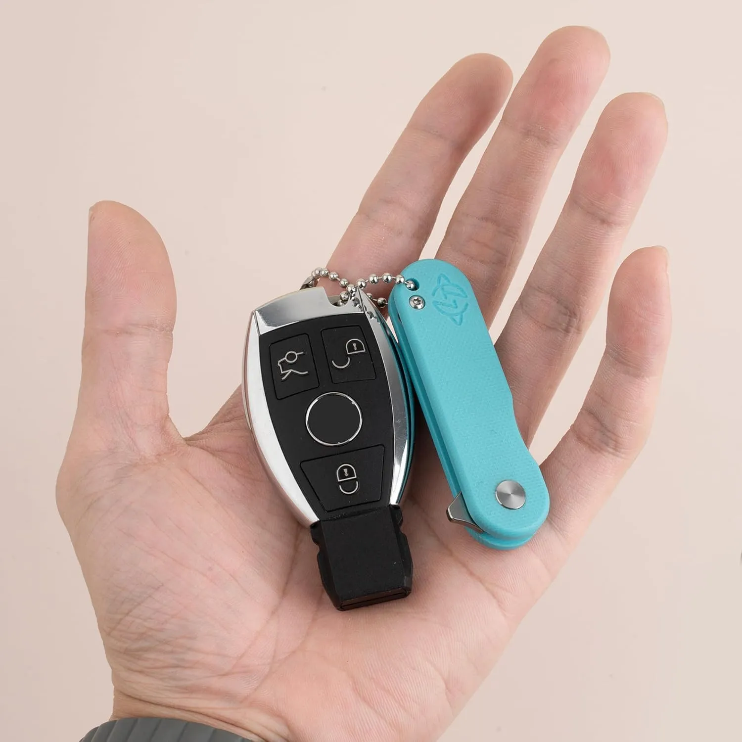 G048 Mini Folding Knife 1.93" D2 Blade White G10 Handle, Small Folding Knife with Deep Carry Pocket Clip For EDC(Blue)