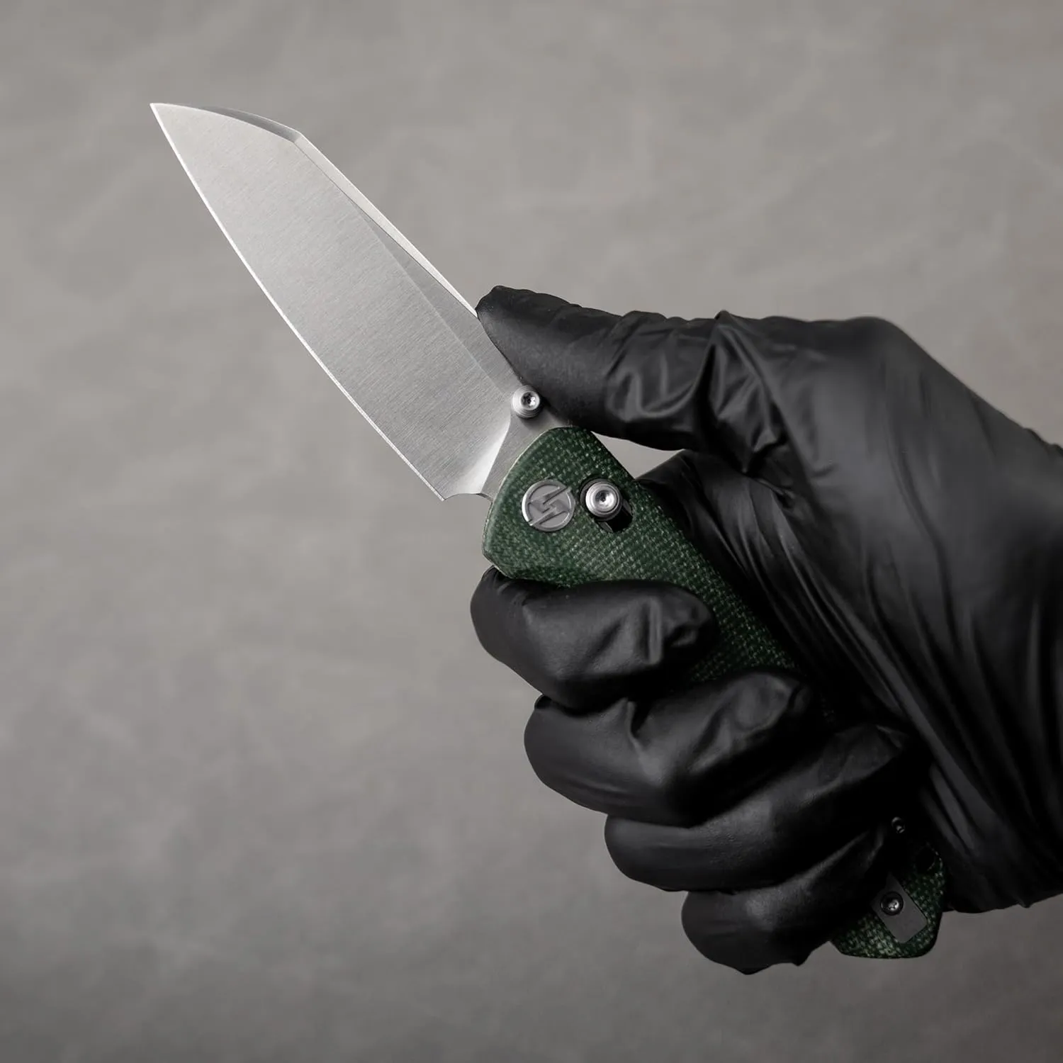 G062 Folding Knife for EDC, 14C28N Steel Blade Pocket knife, Crossbar Lock Knife for Outdoor, Survival, Hunting and Camping, 3.28oz（Micarta Green Satin）