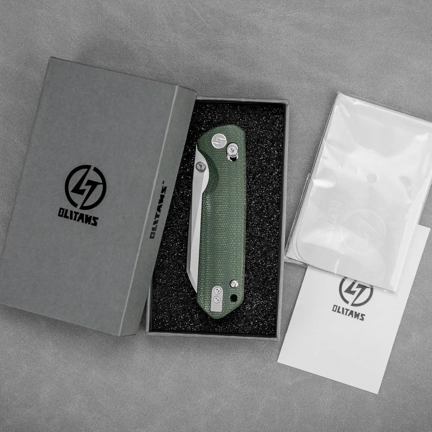 G062 Folding Knife for EDC, 14C28N Steel Blade Pocket knife, Crossbar Lock Knife for Outdoor, Survival, Hunting and Camping, 3.28oz（Micarta Green Satin）