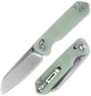 G062 Folding Knife for EDC, 14C28N Steel Blade Pocket knife, Crossbar Lock Knife for Outdoor, Survival, Hunting and Camping, 3.53oz(Nature Green Satin)