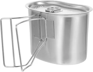 GANAZONO Stainless Steel Outdoor Pot Portable Mini Camping Pot Camping Cookware Set for Hiking