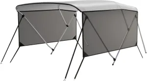 GAOMON 3 Bow Bimini Tops with Mesh Sidewalls Support Poles for Boats Durable Marine Grade Canvas Top Includes 2 Straps Storage Boot 1 Inch Aluminum Frame（3 Bow 6'L x 46" H x 67"-72" W）