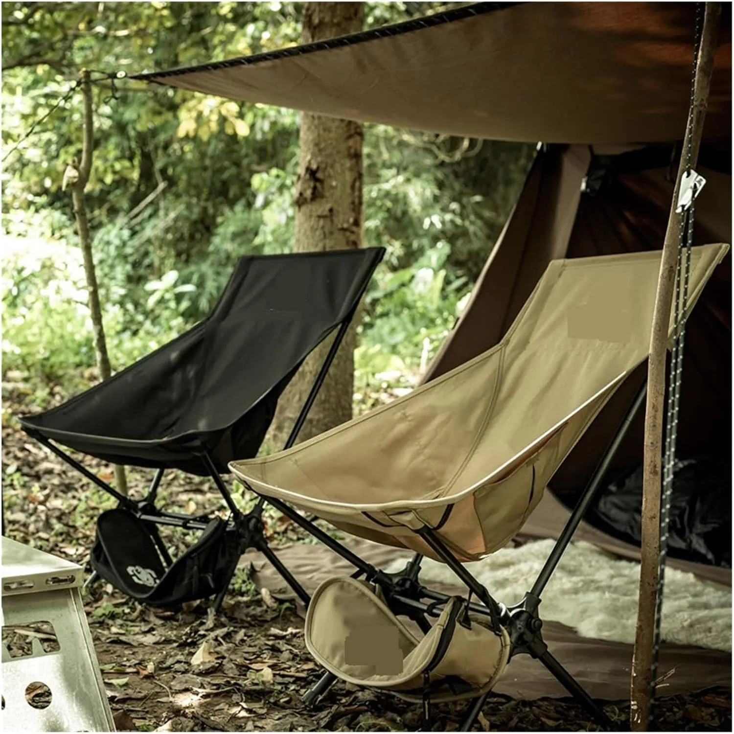 GaRcan Portable Camping Chairs Outdoor High Back Chair for Fishing Trekking BBQ Parties Gardening Indoor Use (Rg)