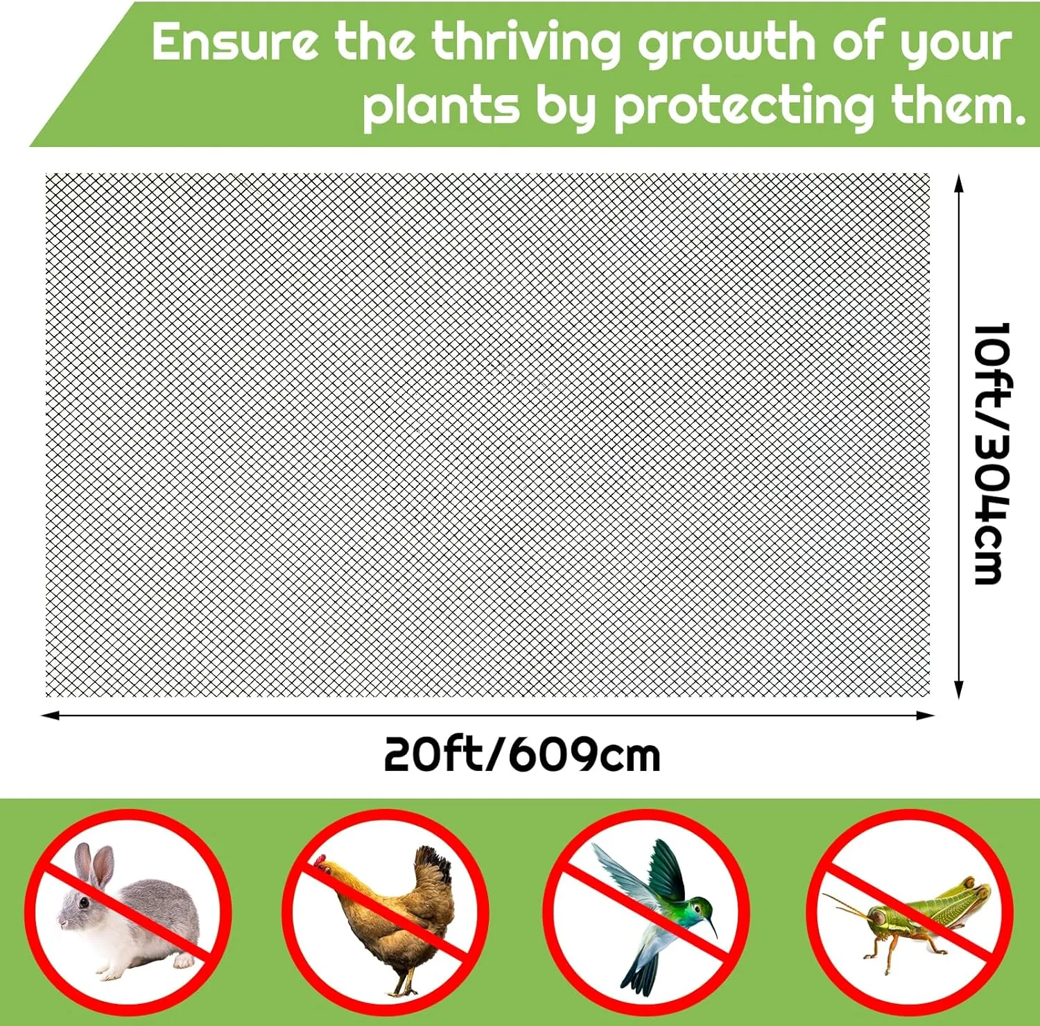 Garden Premium Mesh Netting-Protect Your Garden with 20x10 ft. Stronger PPT Nano Mosquito Netting Screen-Optimal Bird Net Barrier for Outdoor Plants, Patios, and More! (Black, 30% Shading Rate)