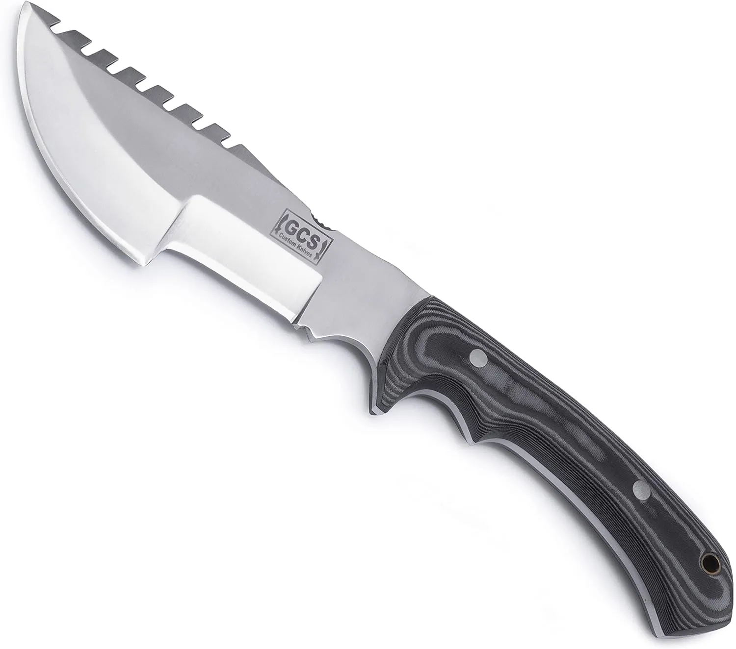 GCS Handmade G10 Handle D2 Tool Steel Tactical knife Hunting Knife with leather sheath Full tang blade designed for Hunting & EDC GCS 256