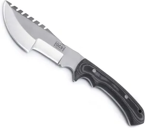 GCS Handmade G10 Handle D2 Tool Steel Tactical knife Hunting Knife with leather sheath Full tang blade designed for Hunting & EDC GCS 256