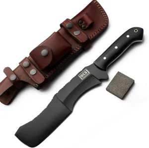 GCS Handmade Micarta Handle D2 Tool Steel Tactical Hunting Knife with leather sheath Full tang blade designed for Hunting,Camping, Survival, Outdoor & EDC GCS 238