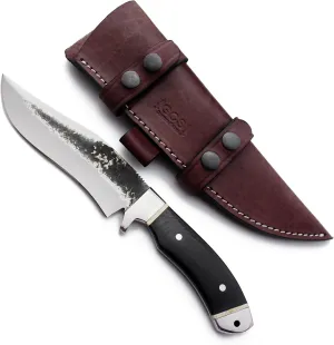 GCS Handmade Micarta Handle D2 Tool Steel Tactical knife Hunting Knife Camp Knife with leather sheath Full tang blade designed for Hunting & EDC GCS 240 (B084HMX2DM)