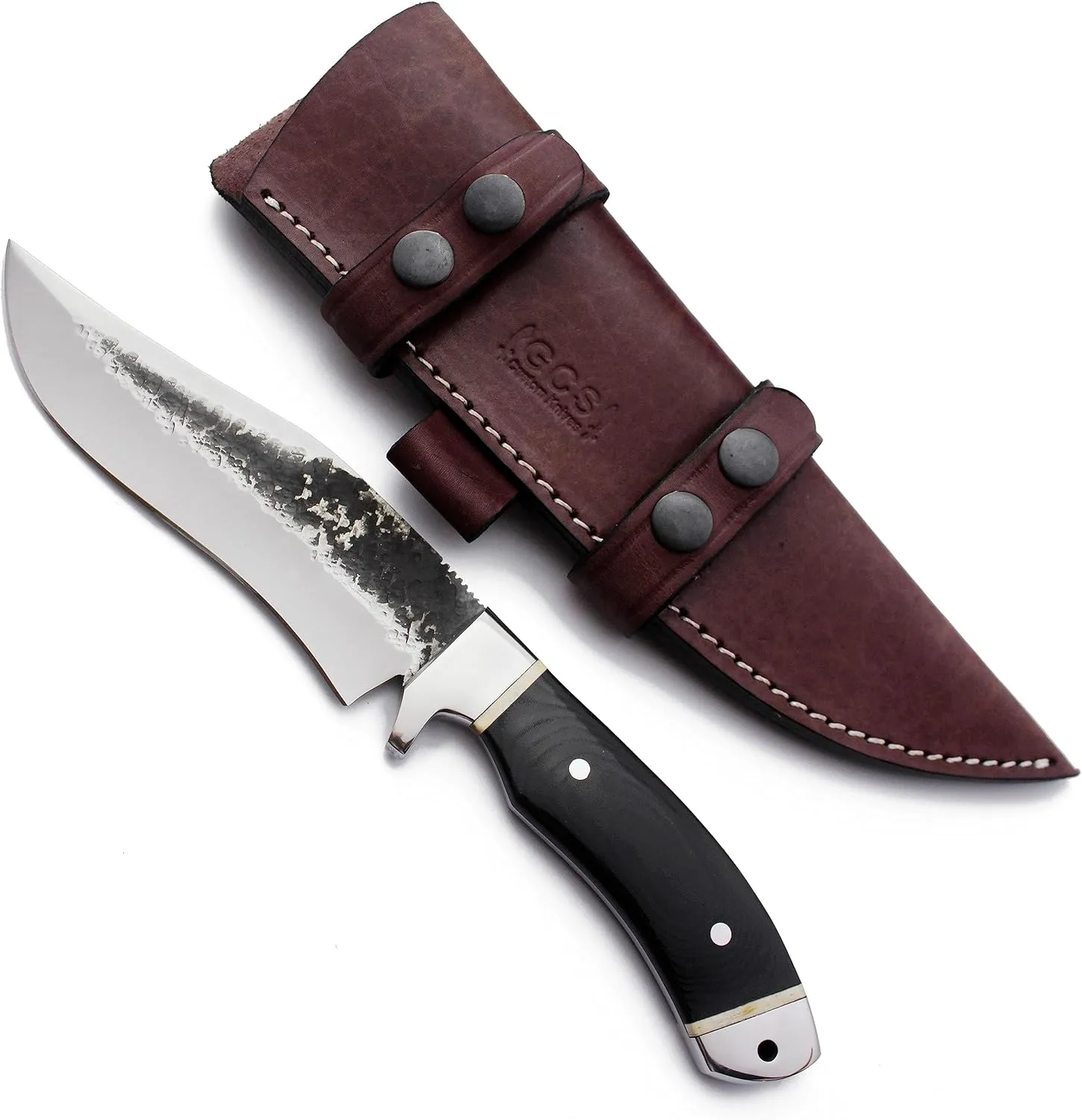 GCS Handmade Micarta Handle D2 Tool Steel Tactical knife Hunting Knife Camp Knife with leather sheath Full tang blade designed for Hunting & EDC GCS 240 (B084HMX2DM)